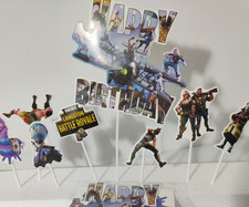 Lot of 20 Fortnite cake toppers for kids birt...