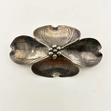 Stuart Nye NYE Brooch Pin Dogwood Flower Floral Sterling Silver Vintage Artisan