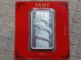 Moneta argento 100 grammi drago drago Pamp Suisse 2012