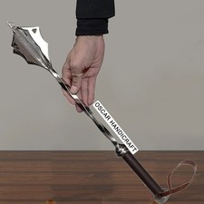 Mazza flangiata medievale in acciaio massiccio - autentica arma da battaglia per LARP e Halloween