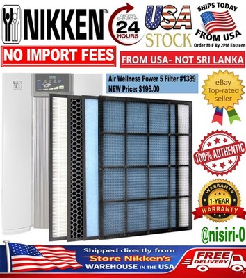 Nikken Air Wellness Power5 Filter Replacement HEPA Carbon 4 Stage Air Purifier 