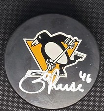 NEW ZACH ASTON-REESE Signed NHL Hockey Puck Pittsburgh Penguins Foundation Auto