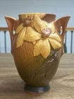 Vintage Roseville Pottery Brown Clematis Vase #102