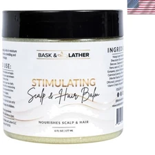 Bask and Lather Stimulating Scalp and Hair Balm for Hair Growth, Mango and Sh