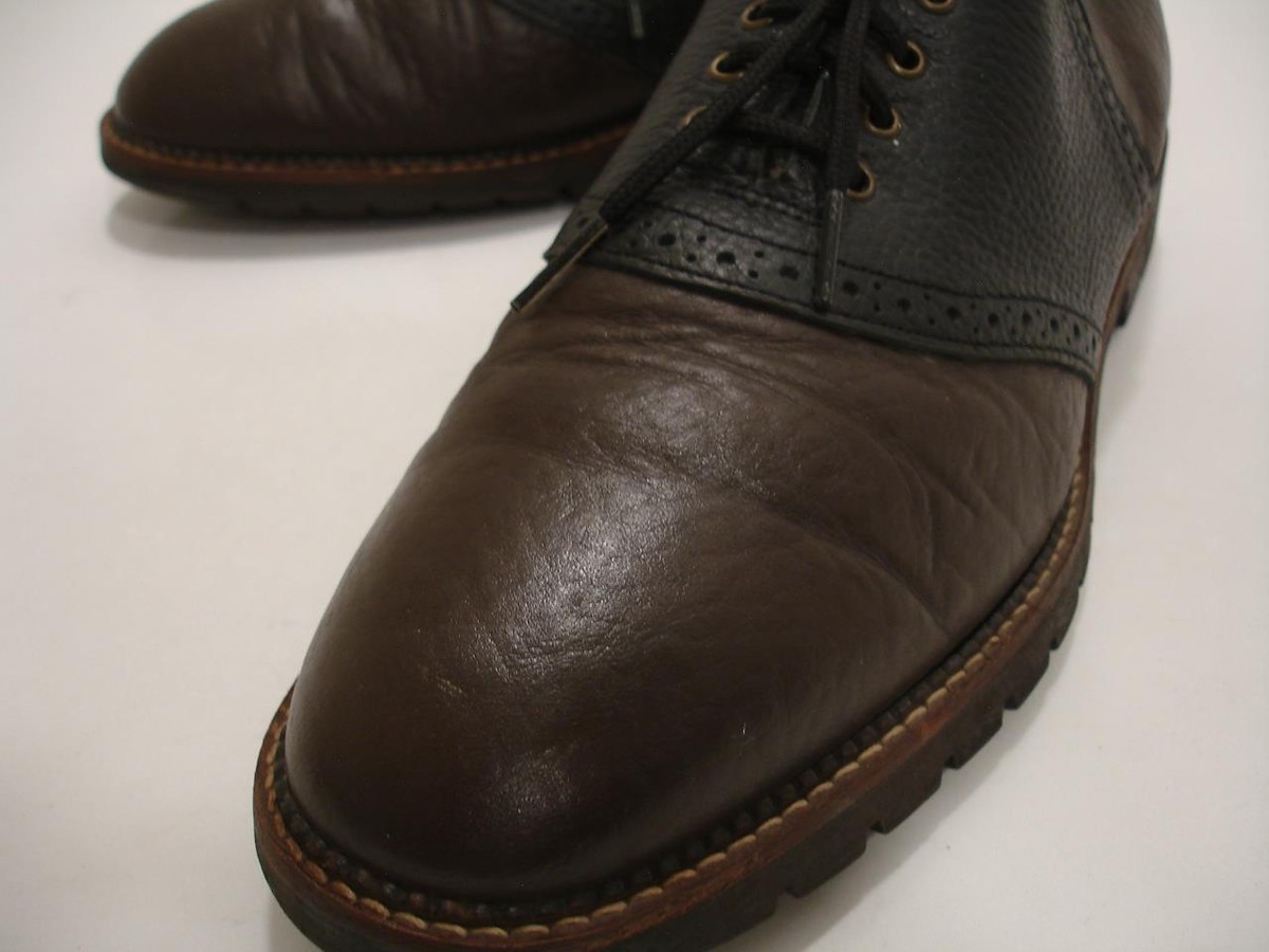 MENS HS TRASK Black Bison Pebbled Leather Lace Up Oxford $278 Dress Shoes 10.5 H.S. Trask Men main image 2