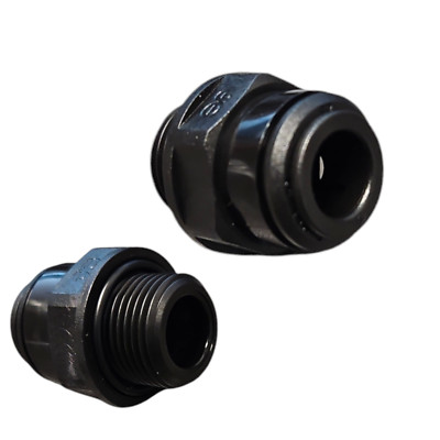 John Guest PM011013E Male Connector Black Plastic Size 10MM x 3/8''Bsp