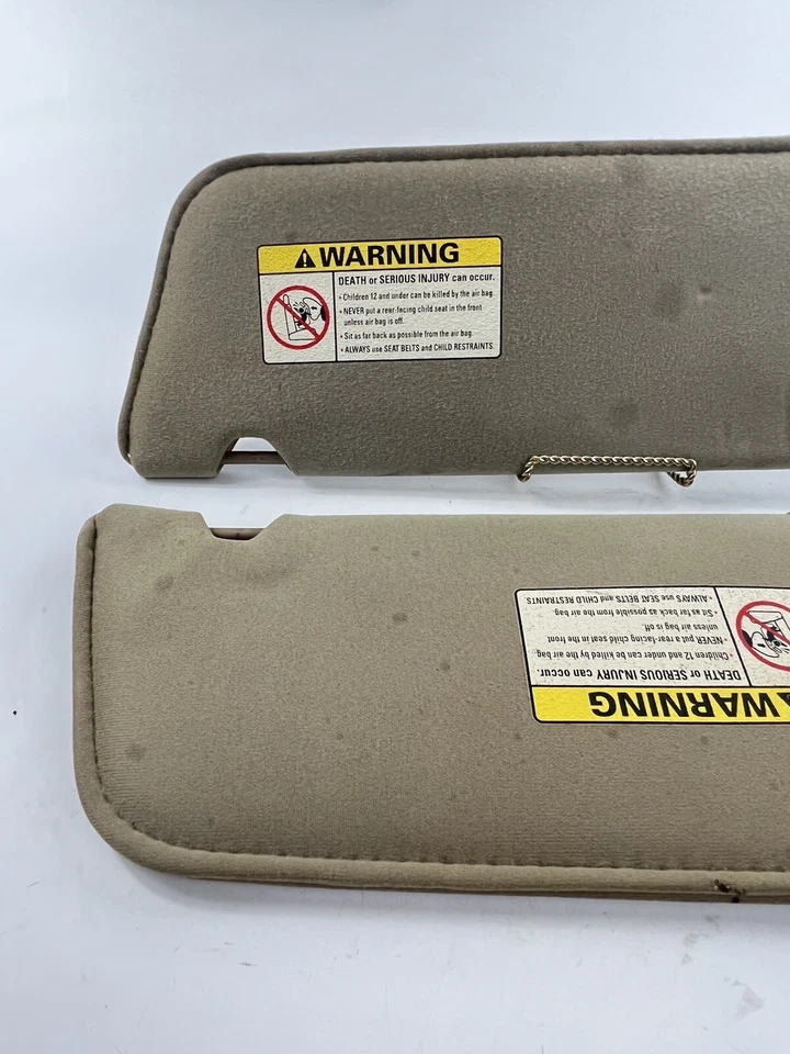 Par de parasoles de tela gris izquierda y derecha Mazda B2500 2000 2001 beige tostado Foto 2 de 4