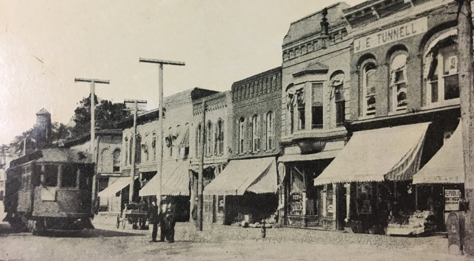 Main Street View Edwardsville Il 1913 Trolley Cart People Stores Tunnell Mailbox eBay