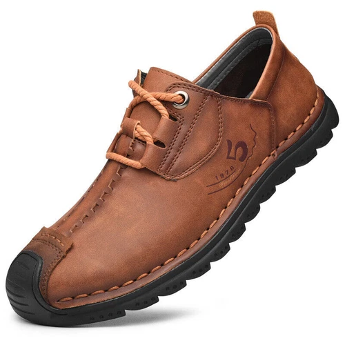 Herren Weiches Leder Freizeitschuhe Mode Fahrschuhe Flache Halbschuhe Mokassins - Bild 2 von 23