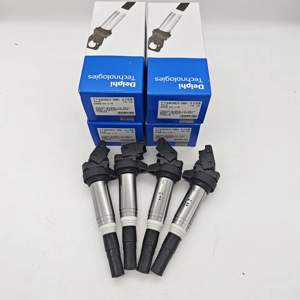 New 4Pcs Delphi Ignition Coils 12138616153 For BMW 328 320 520 528 E46 E90 F30 Foto 2 de 4