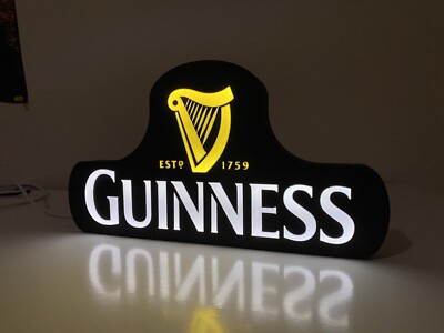 Guinness beleuchtete Wand LED USB Leuchtkasten Kneipe Schild, Männerhöhle, Bar