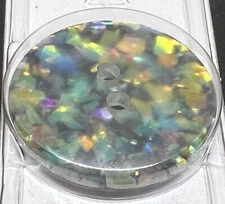 Dill Button Card w Black w Sequins Confetti Bright Colorful 1 1/8” Germany NICE