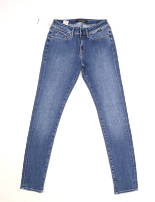 Mavi Alexa Mid Rise Skinny Denim Blue Jeans Stretch Dark Wash Womens 27/32