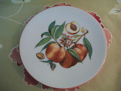 1855 Limoges Marino Godinger Peach Fruit Branch Butterfly