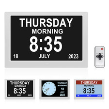 7/8/10 LED Dementia Digital Calendar Clock Alarm Extra Large Day/Week/Month/Year
