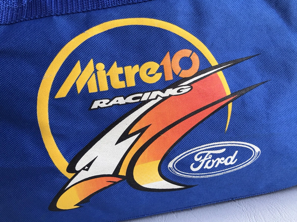 Vintage 90s MITRE 10 FORD RACING Duffle Bag Supercars Mark Larkham Advertising