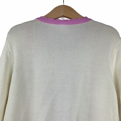 Gymboree Girls Cardigan Sweater Ivory Pink Floral Long Sleeve 100% Cotton 9 - Picture 6 of 10