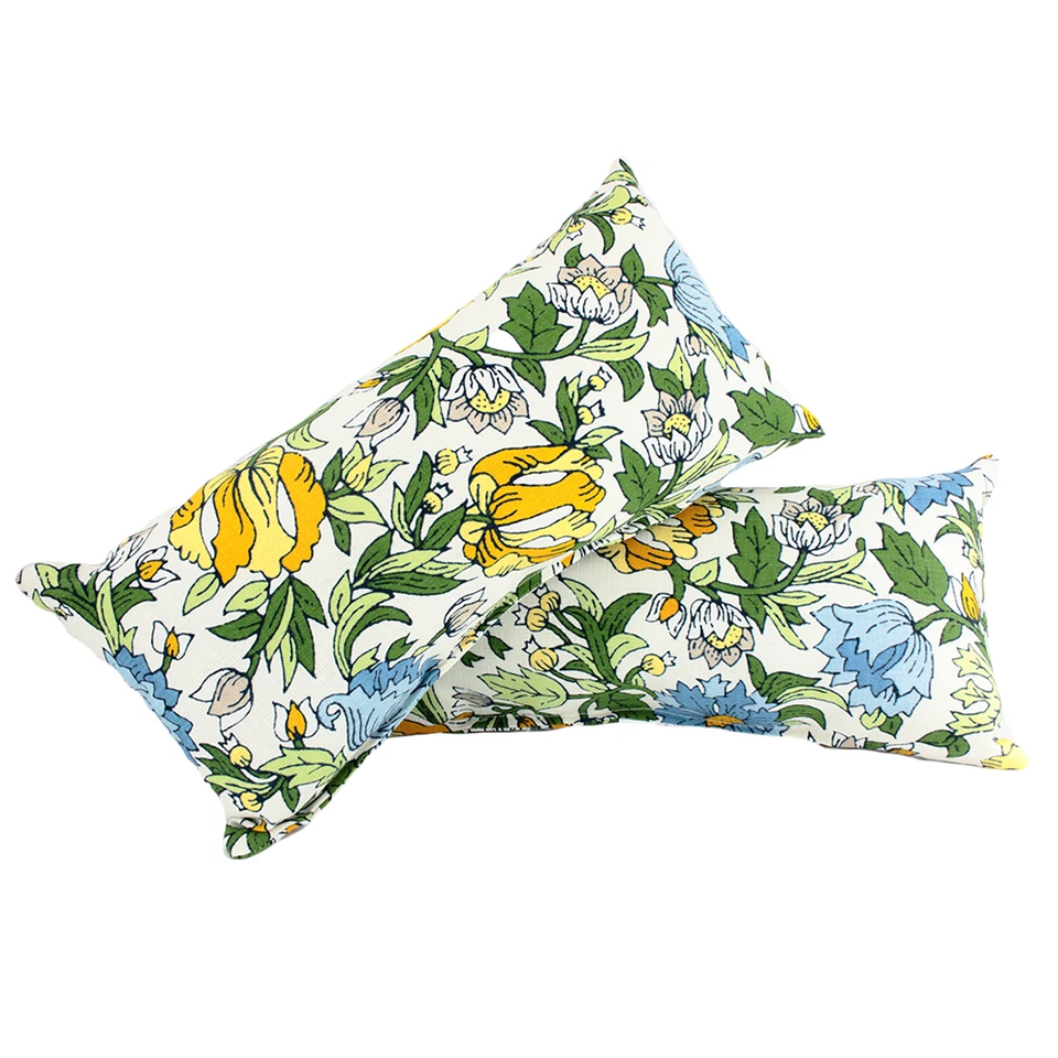 Juego de 2 Almohadas Lumbares Rectangulares Exterior 100% Poliéster Vintage Floral 10" x 19" Foto 3 de 4