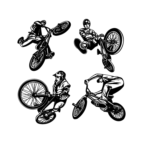 BMX BIKE RIDER TRICKS CLIPART IMAGES-EPS VECTOR CLIP ART-VINYL CUTTER PLOTTER CD - Picture 1 of 5