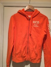 Hollister Hoodie Jacket Size Large Orange Youth HCO Pacific Merchants Full Zip