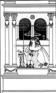 AUBREY-BEARDSLEY-CA8HAVOT-ARTIST-PAINTING-HANDMADE-OIL-CANVAS-REPRO-ART-DECO