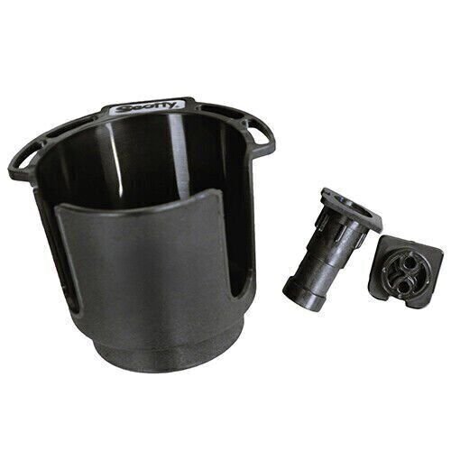 Scotty Drink Holder w/Rod Rest Post/Bulkhead/Gunnel Mount Black 0311-BK