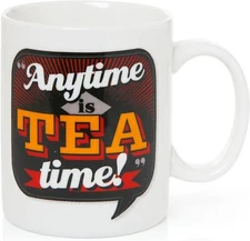 Back Chat 13 fl oz 369 ml Anytime is Tea Time Ceramic Mug