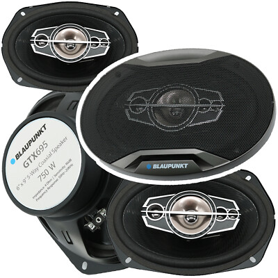 4x Blaupunkt GTX695 Power 1500W 6''x9'' 5-Way 4-Ohm Max Coaxial Speakers - NEW