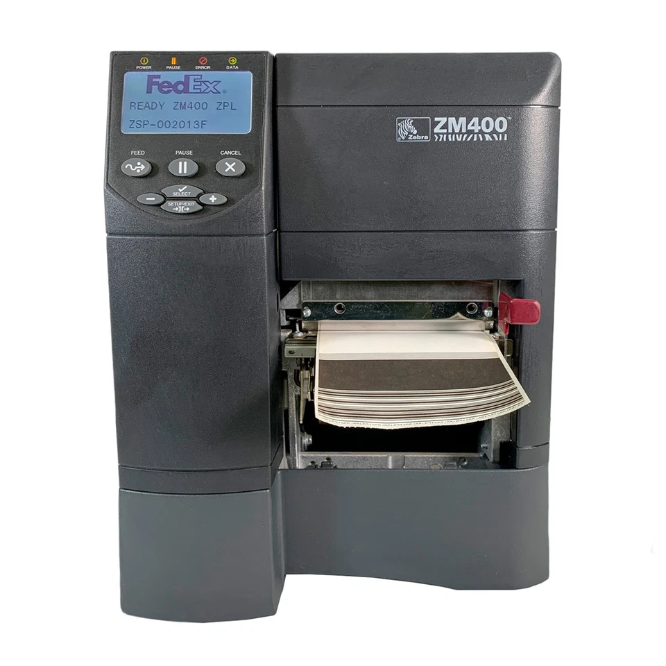 TESTED Zebra ZM400 FedEx Direct Thermal Label Printer USB Ethernet Peel Rewind - Image 2 of 4
