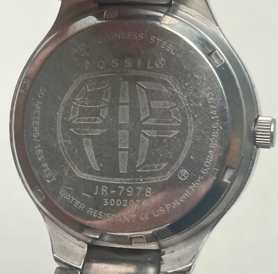 Fossil Big Tic Kanji Blue Digital Analog Stainless Watch JR Fossil Big Tic Kanji Blue Digital Analog Stainless Watch JR