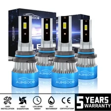 10000K 9005 9006 LED Headlight Bulbs Combo High and Low Beam Kit Extremely White