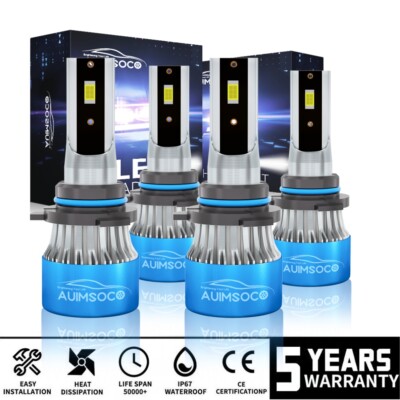 4X 10000K LED Headlight Bulbs Conversion Kit High Low Beam Super - Foto 8