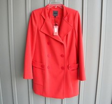 Forenza Womens Red Orange Double Breasted Jacket Nwt Size Small