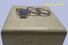 14K White Gold Over 2.10CT Round Cut Lab-Created Diamond Wessing Halo Ring Set