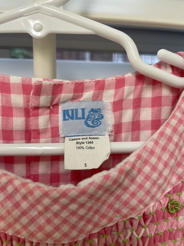 Luli And Me Adorable Pink Gingham Dress With Smocking & Embroidery Size 5 EUC - Picture 4 of 4