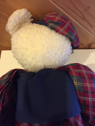 teddy bear french artist plaid sitter handmade Hat - Picture 4 of 11