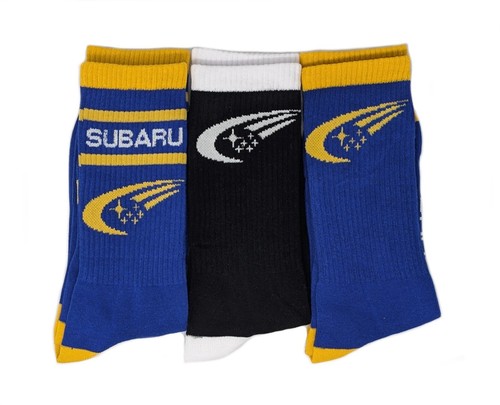 Subaru Motorsports Usa Logo Socks Forester Sti Wrx Outback Legacy 3 pack - Picture 3 of 3