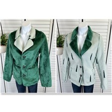 Montana Clothing Company Green Reversible Tree Jacket Faux Suede Plush Size S