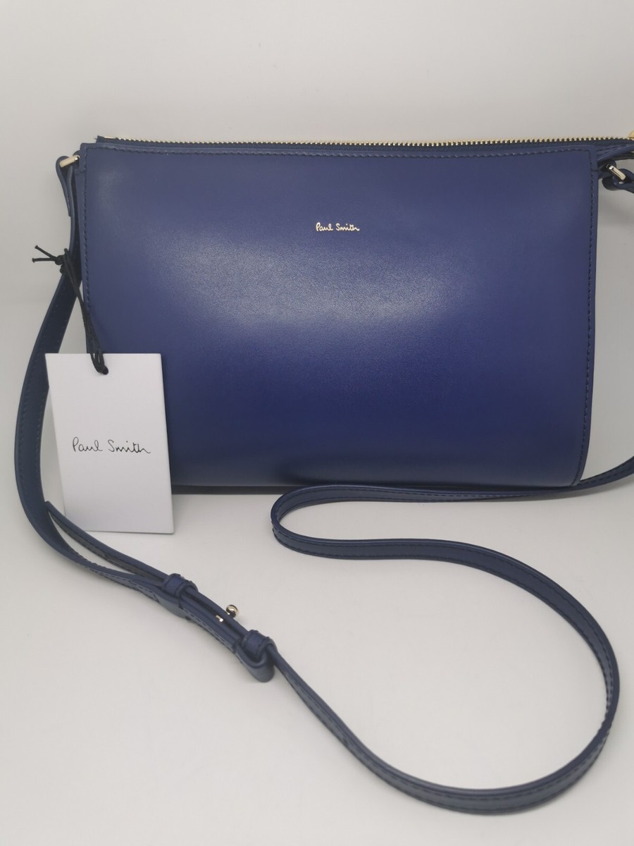 Paul Smith Women's Crossbody Blue Leather Bag Gold Coloured - Main Image