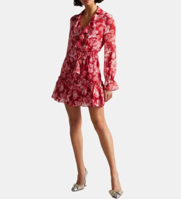 brown long sleeve mini dress Wholesale MOQ6 Backless Round Neck Long Sleeve Mini Dress