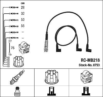 NGK 0753 Ignition Cable Kit for Mercedes-Benz