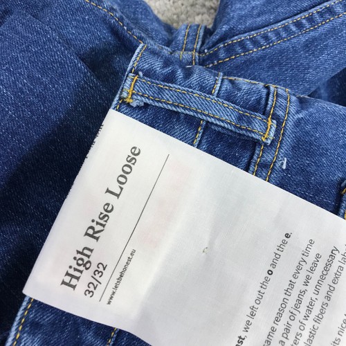 HNST Jeans Womens 32 x 32 Denim Pant High Rise Loose Wide Leg Blue Casual Adult - 第 6/8 張圖片