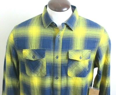 flannel shirt Blue Yellow Plaid NWT 