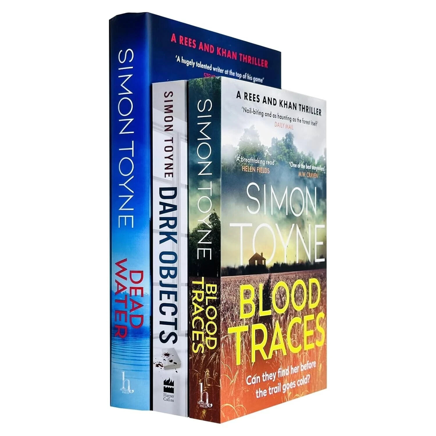 Simon Toyne Rees and Khan Thrillers 3 Books Collection Set Dead Water(HB),Blood