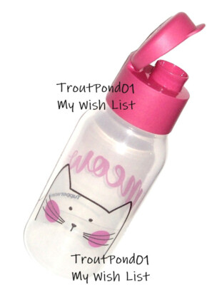 TUPPERWARE Eco Bottle 10 1/2 oz Mini Travel Cat Kitten Pink Meow