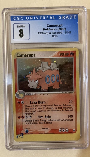 Camerupt 4/109 EX Ruby & Sapphire Holo Rare Graded CGC 8 NM/Mint Pokémon