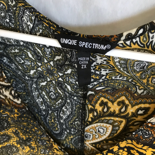 Unique spectrum sleeveless top blouse size 2X paisley print (Gx) - Picture 3 of 4