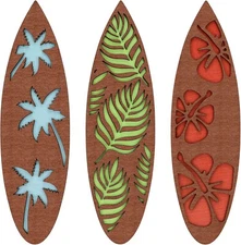 Tatuo 3 Pcs Surfboard Wall Decor Surfboard Hanging  11.81 x 3.31 x 0.2 Inch
