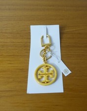 TORY BURCH KEY RING WITH RESIN LOGO KEY FOB. NWT
