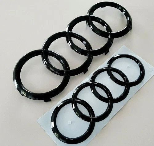 Original black rings Audi A6 4G facelift front rear radiator grille Audi rings